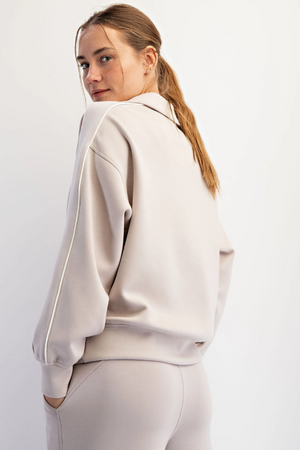 Mocha Cream Modal Polo Top