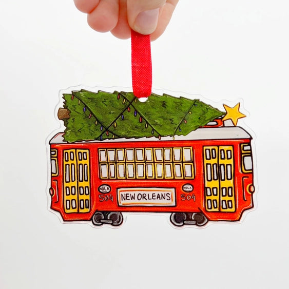Acrylic Christmas Red Streetcar