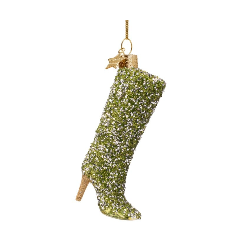 Green Diamond Boot Ornament