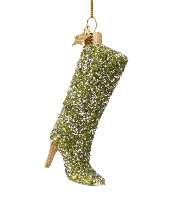 Green Diamond Boot Ornament