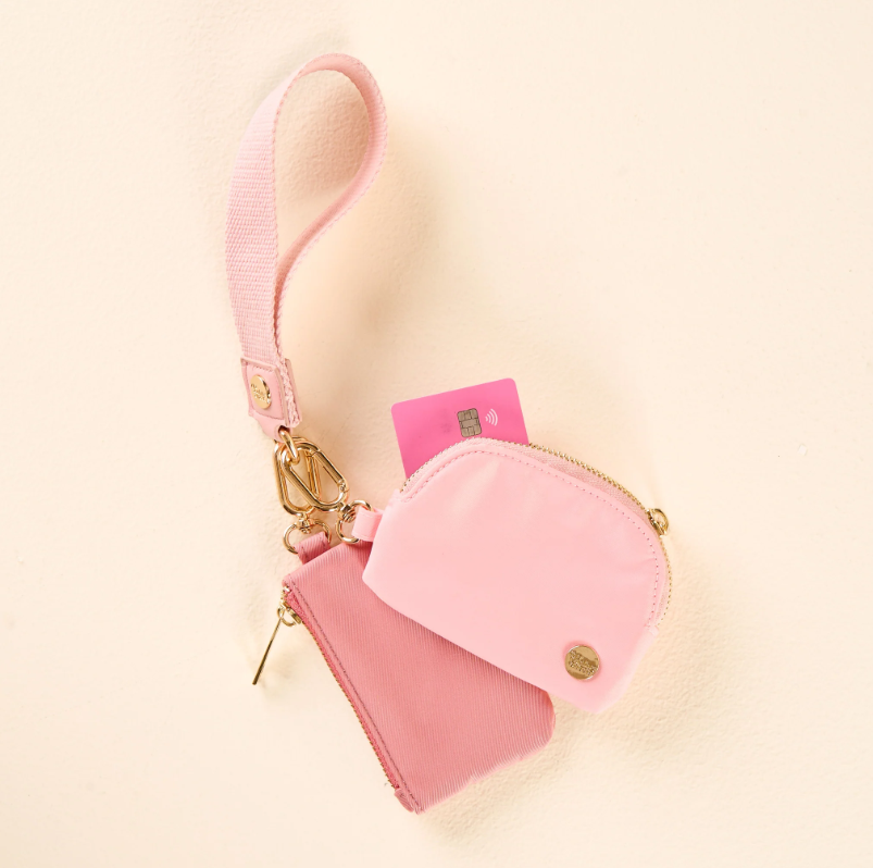 Duo Pouch Wristlet- Rose