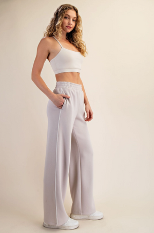 Mocha Cream Modal Piping Pant