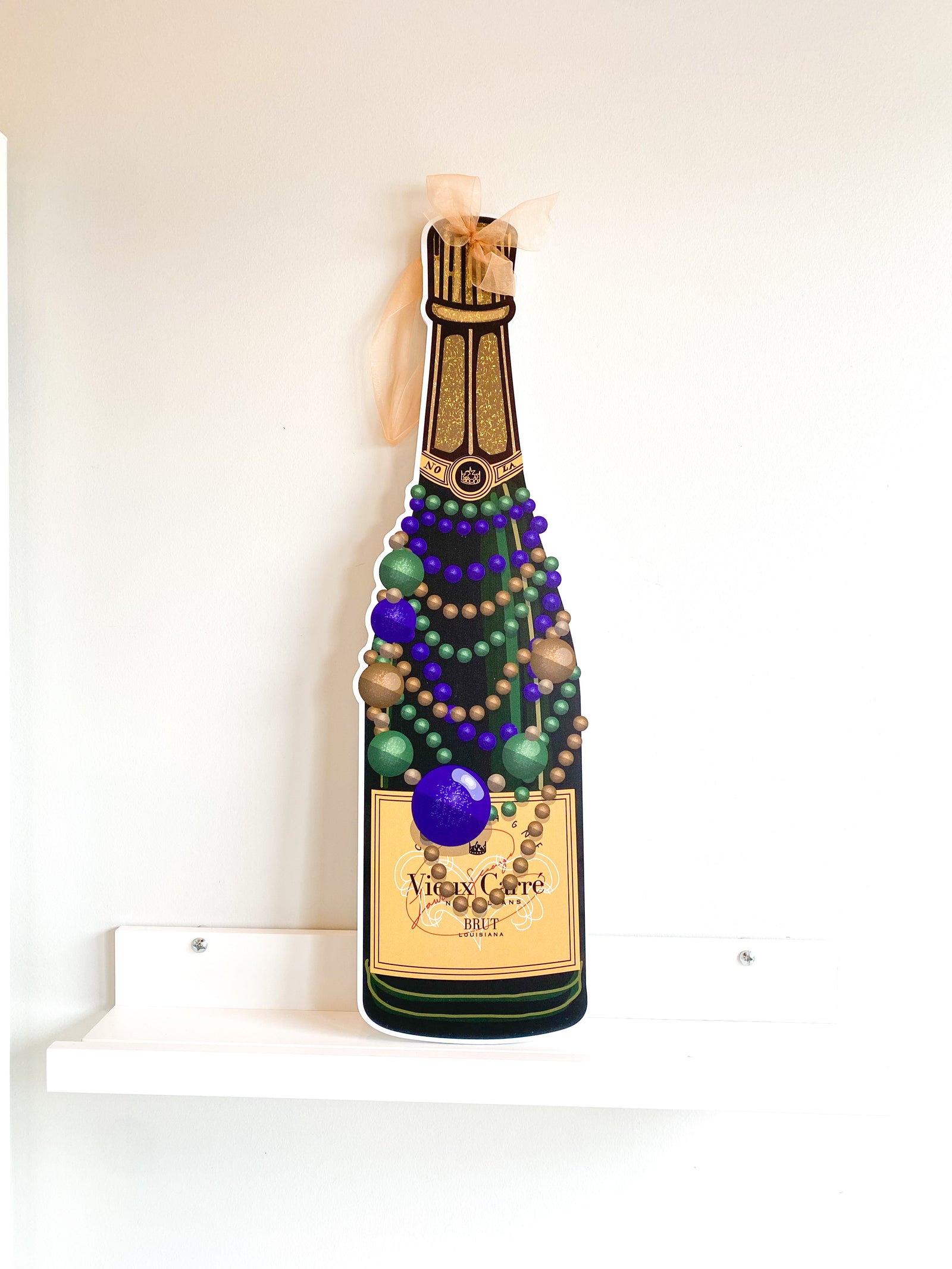 Mardi Gras Champagne Bottle Door Hanger