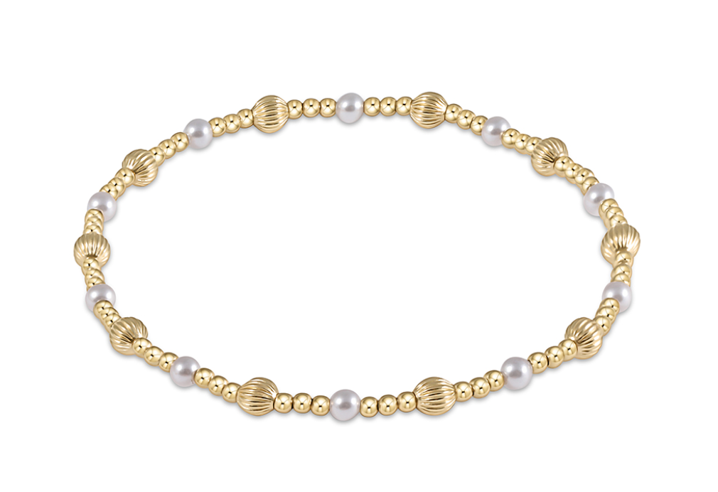 Dignity Sincerity Pattern 4mm Bead Bracelet Pearl