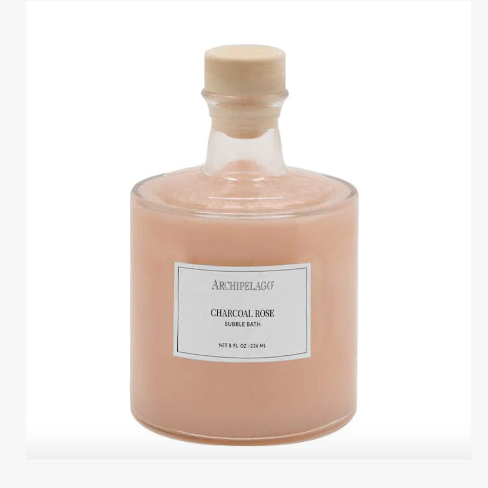 Archipelago Charcoal Rose bubble bath bottle on a white background
