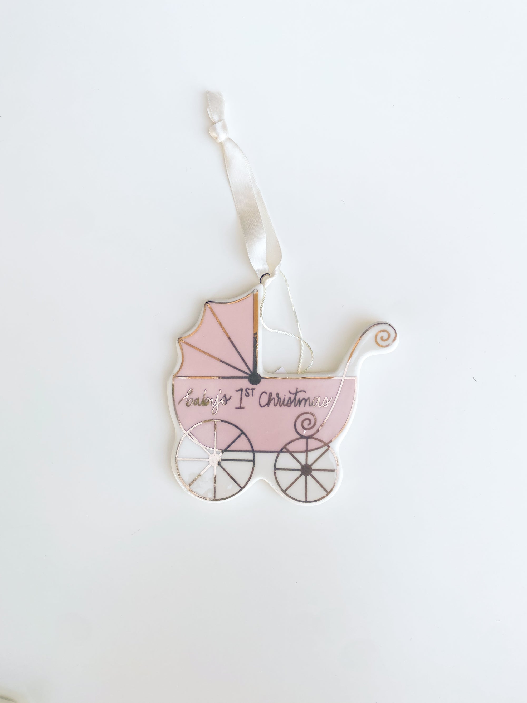 Ornament Baby's First Carriage Pink