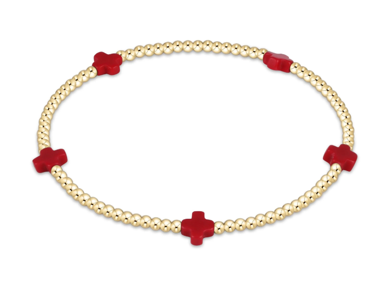 Signature Cross Small Gold Pattern 2mm