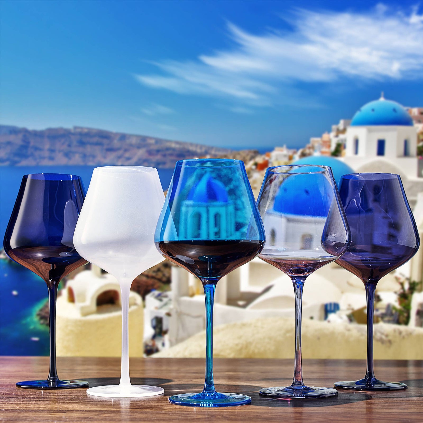 Colors of Santorini Glass Set