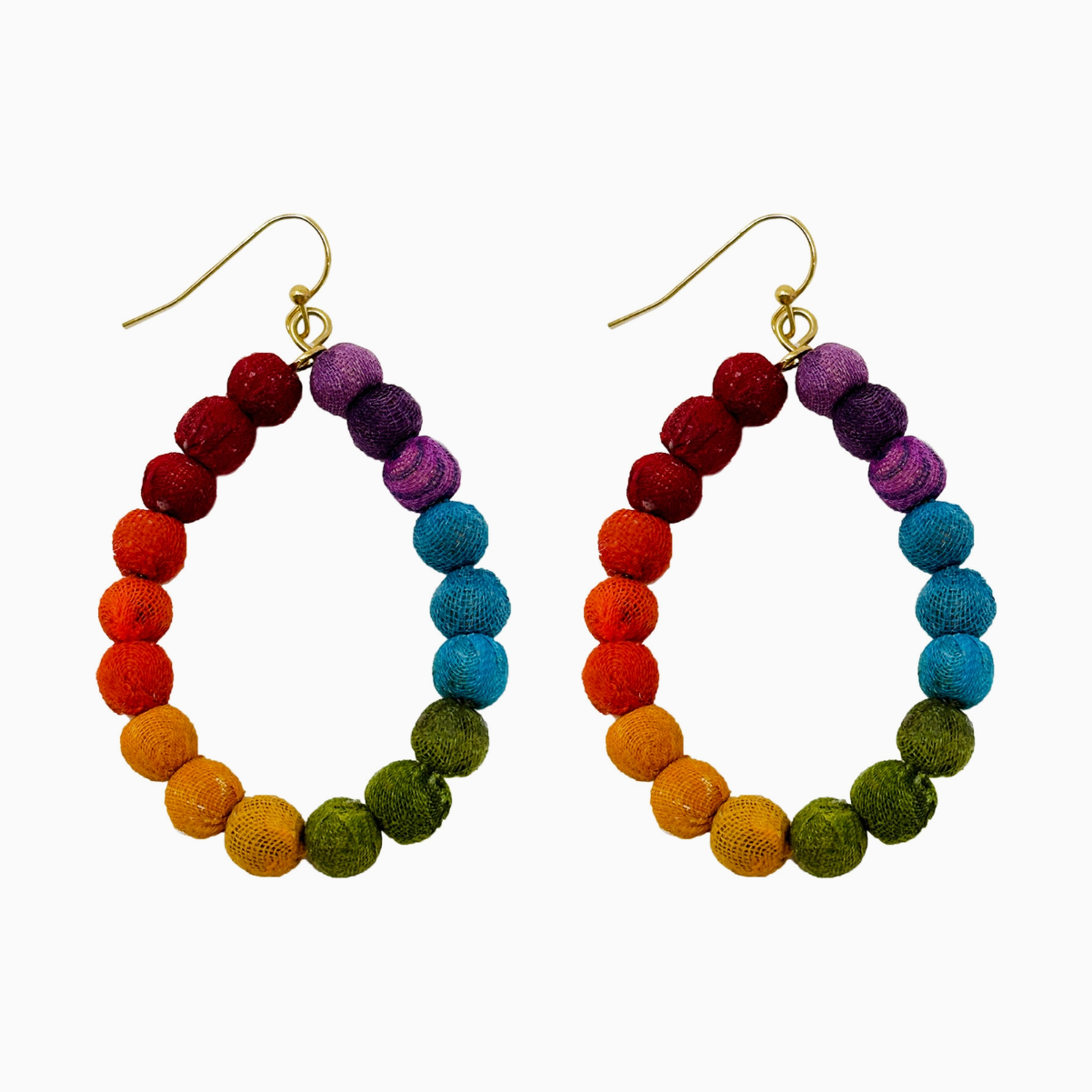 Kantha Prism Teardrop Earrings