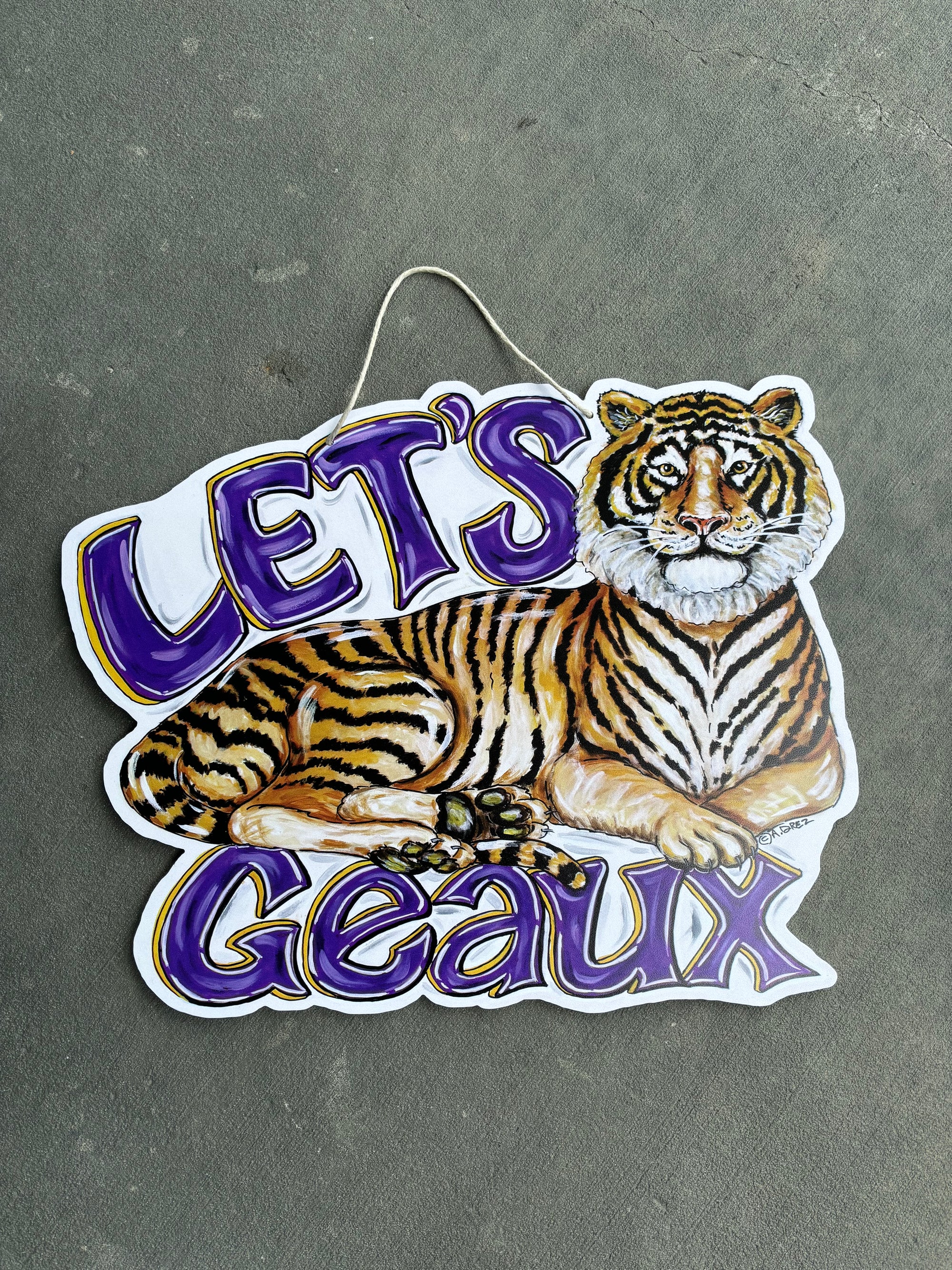 Let's Geaux Door Hanger