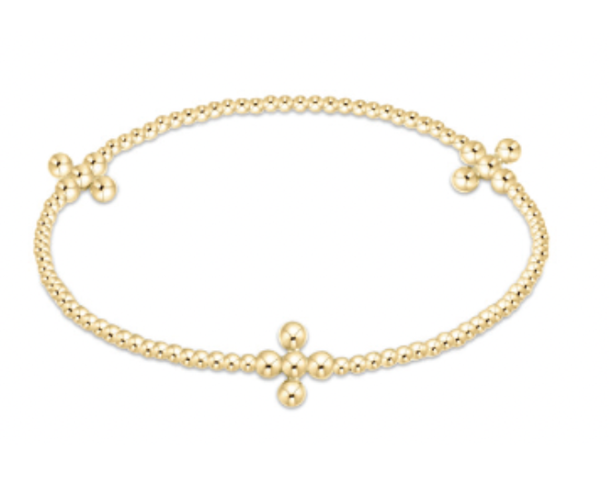 Signature Cross Gold Pattern Bead Bracelet