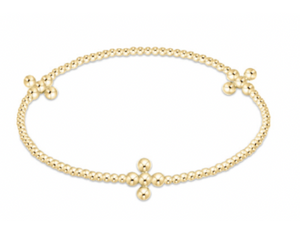 Signature Cross Gold Pattern Bead Bracelet