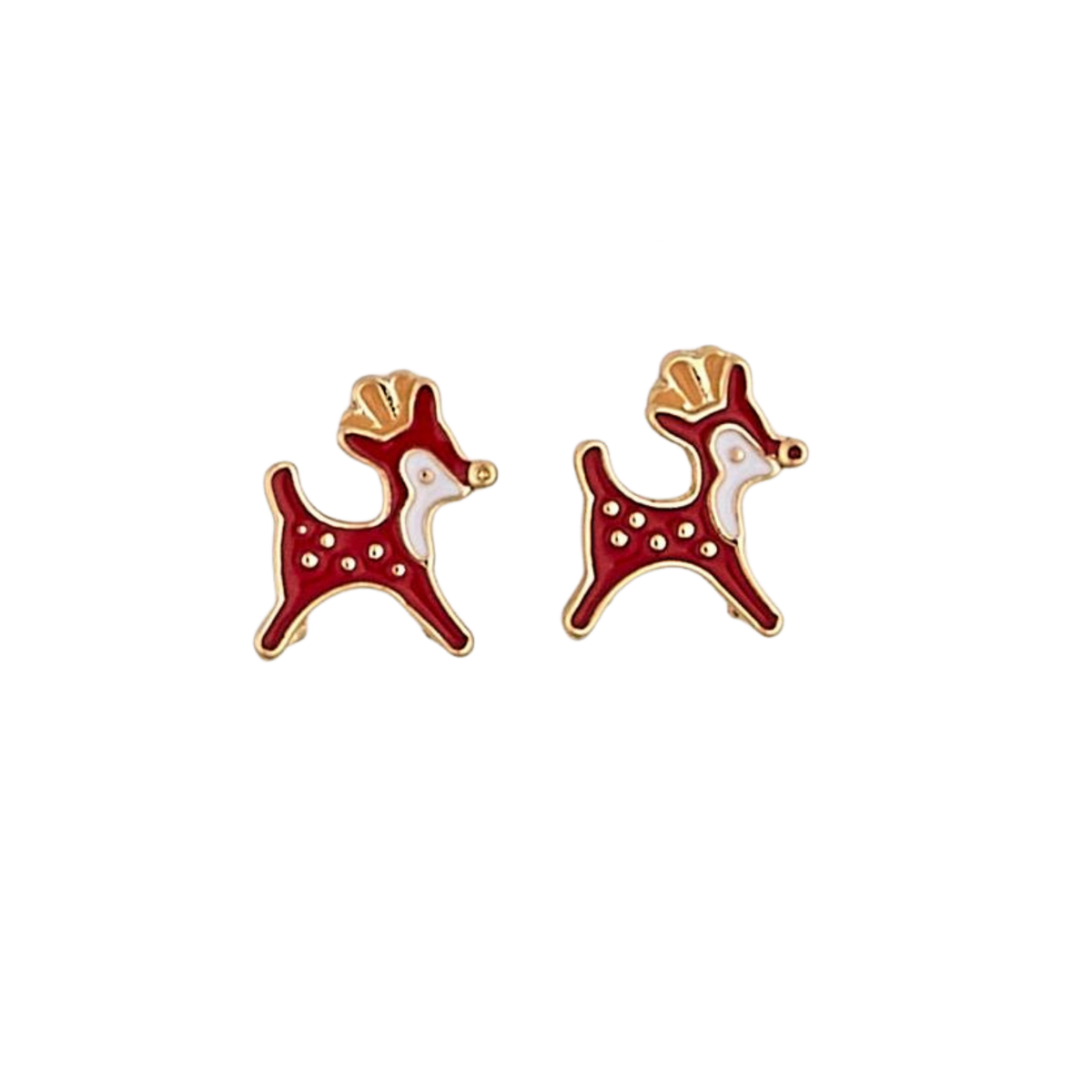 Reindeer Enamel Stud Earrings