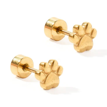 Screwback Stud - Paw Print