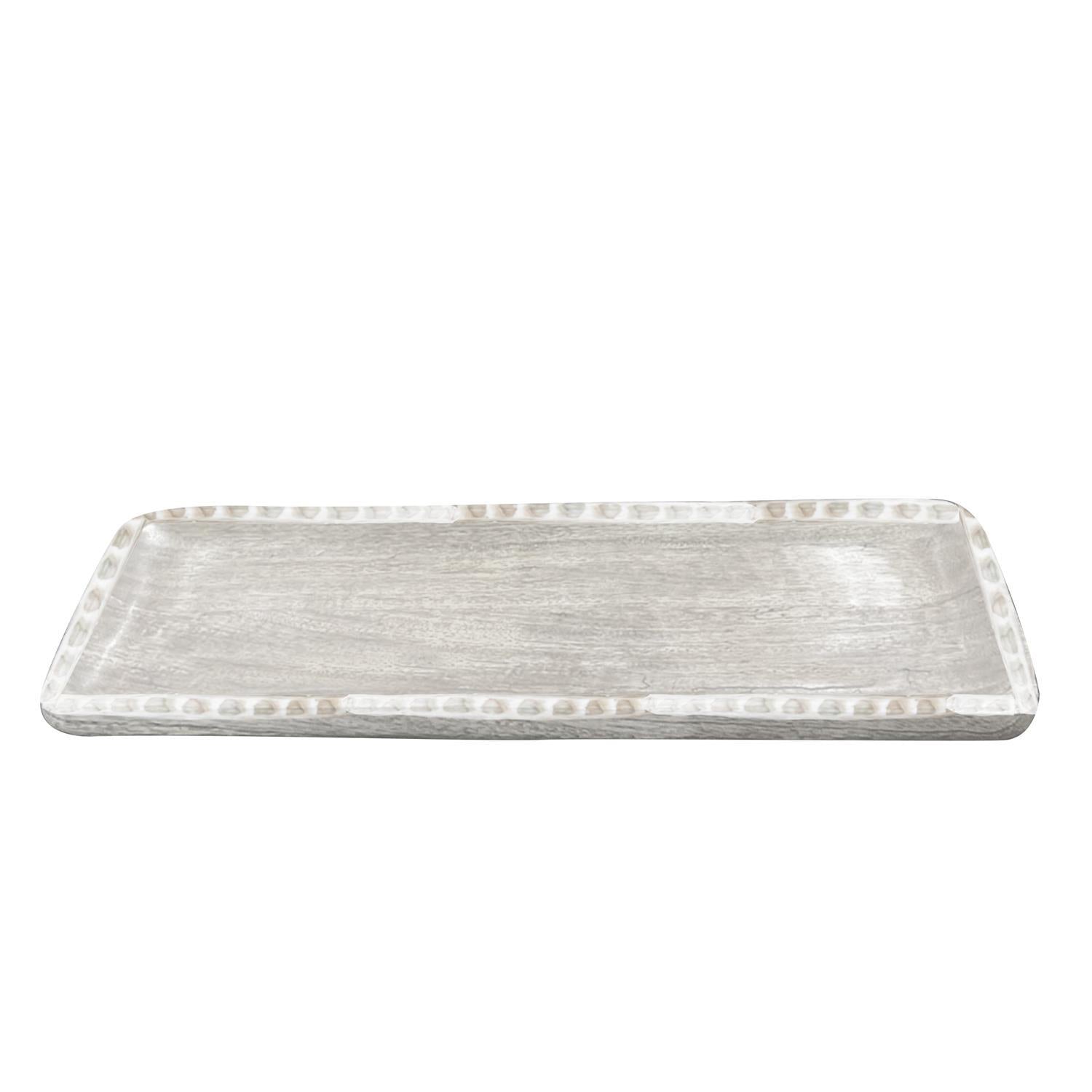 Beaded Edge Tray Natural