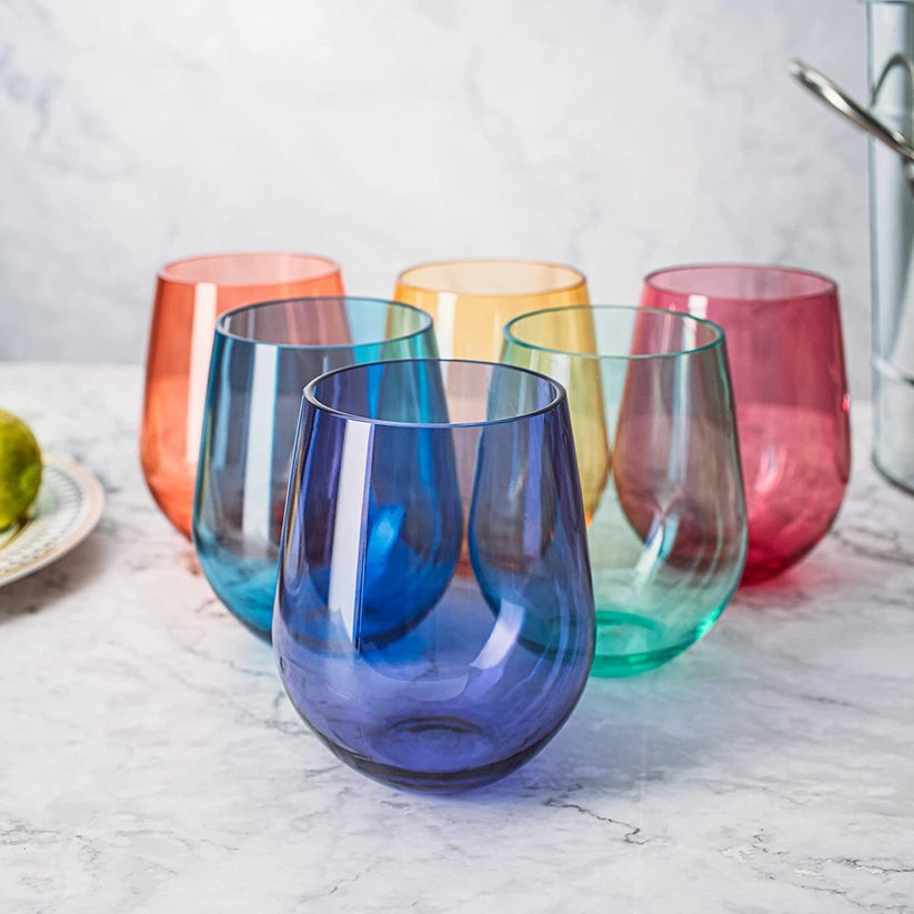 Acrylic Stemless Wine Glass Set