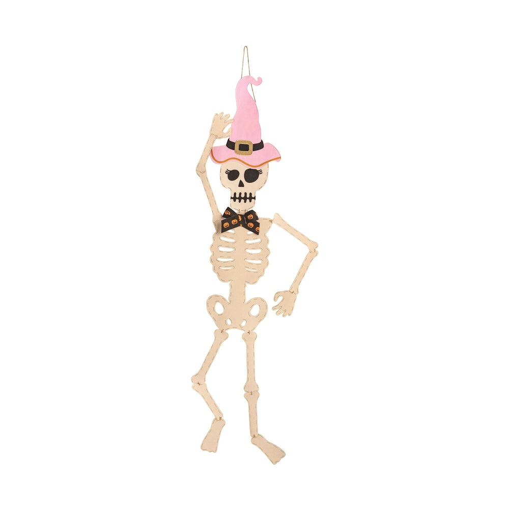 Pink Hat Skeleton Door Hangers