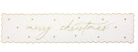Gold Merry Christmas Runner