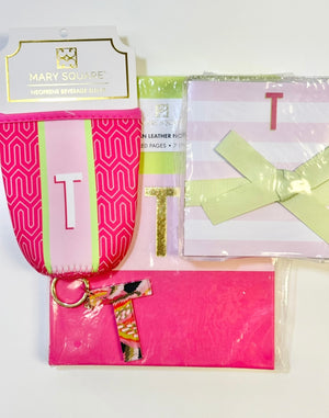 Initial Koozie, Acrylic Notepad, Keychain & Notebook Pack (FINAL SALE)