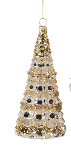 Glitter Tree Ornament- Gold