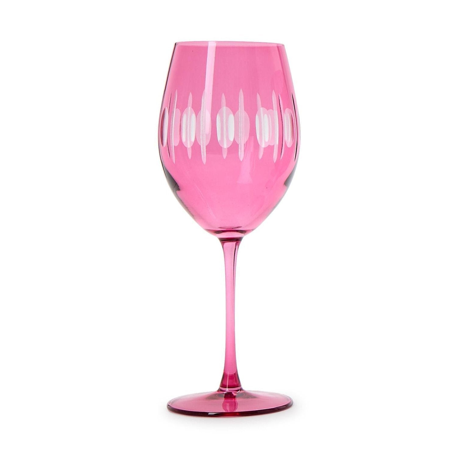 Sparkling Cut Pink Stemmed Wine Glass
