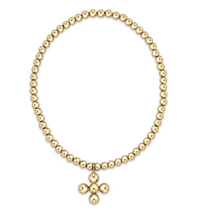 Classic Gold Classic Beaded Signature Cross Small Gold Charm