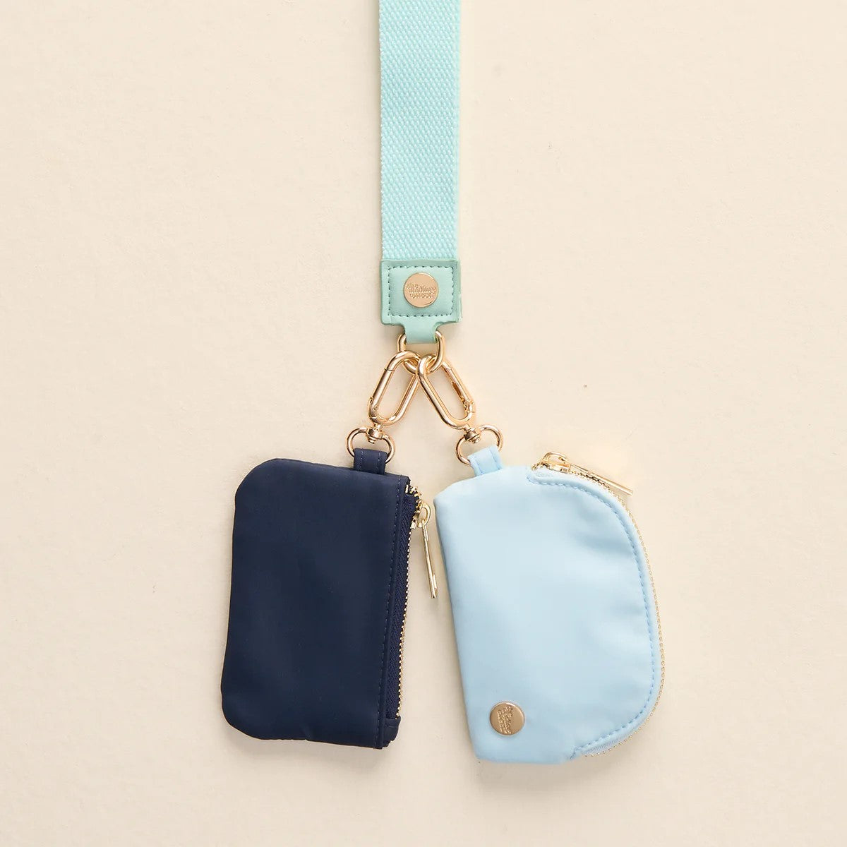 Duo Pouch Wristlet- Aqua