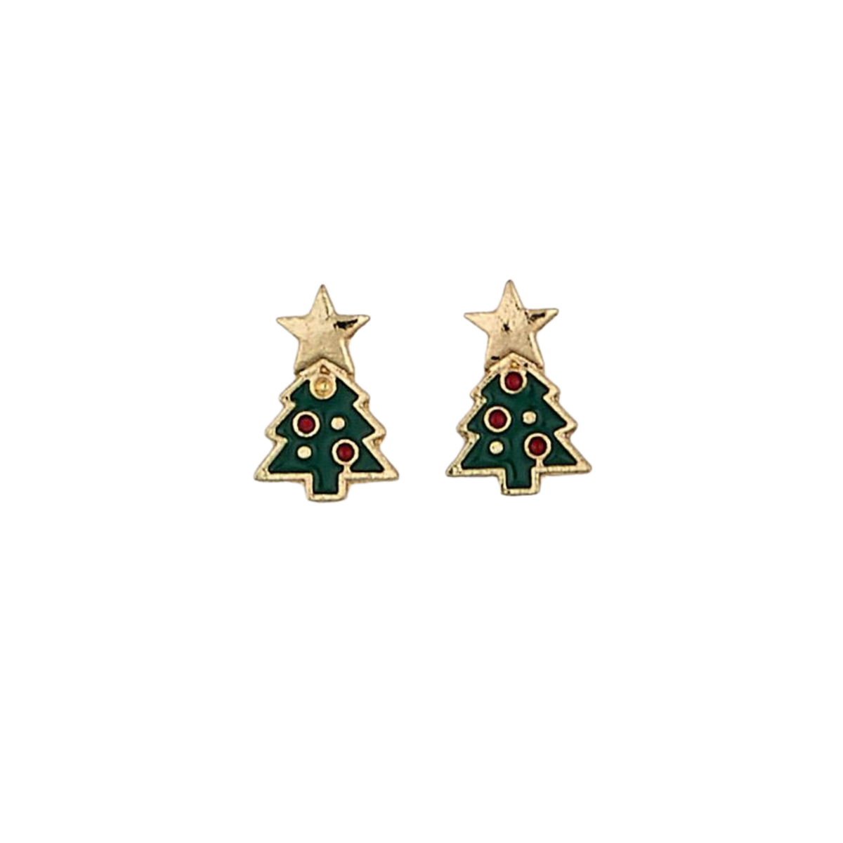 Christmas Tree Enamel Stud Earrings