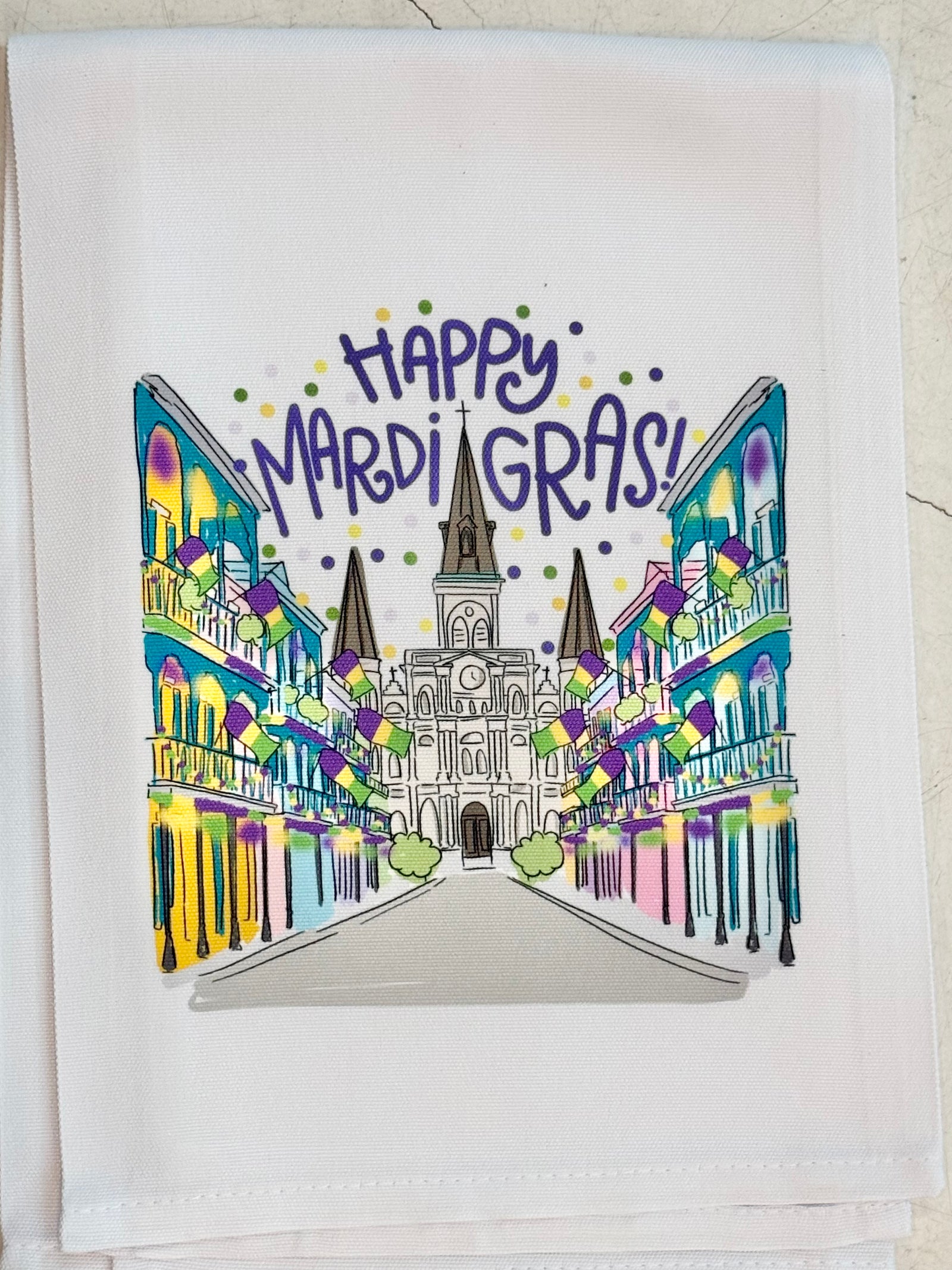 NOLA Mardi Gras Tea Towel