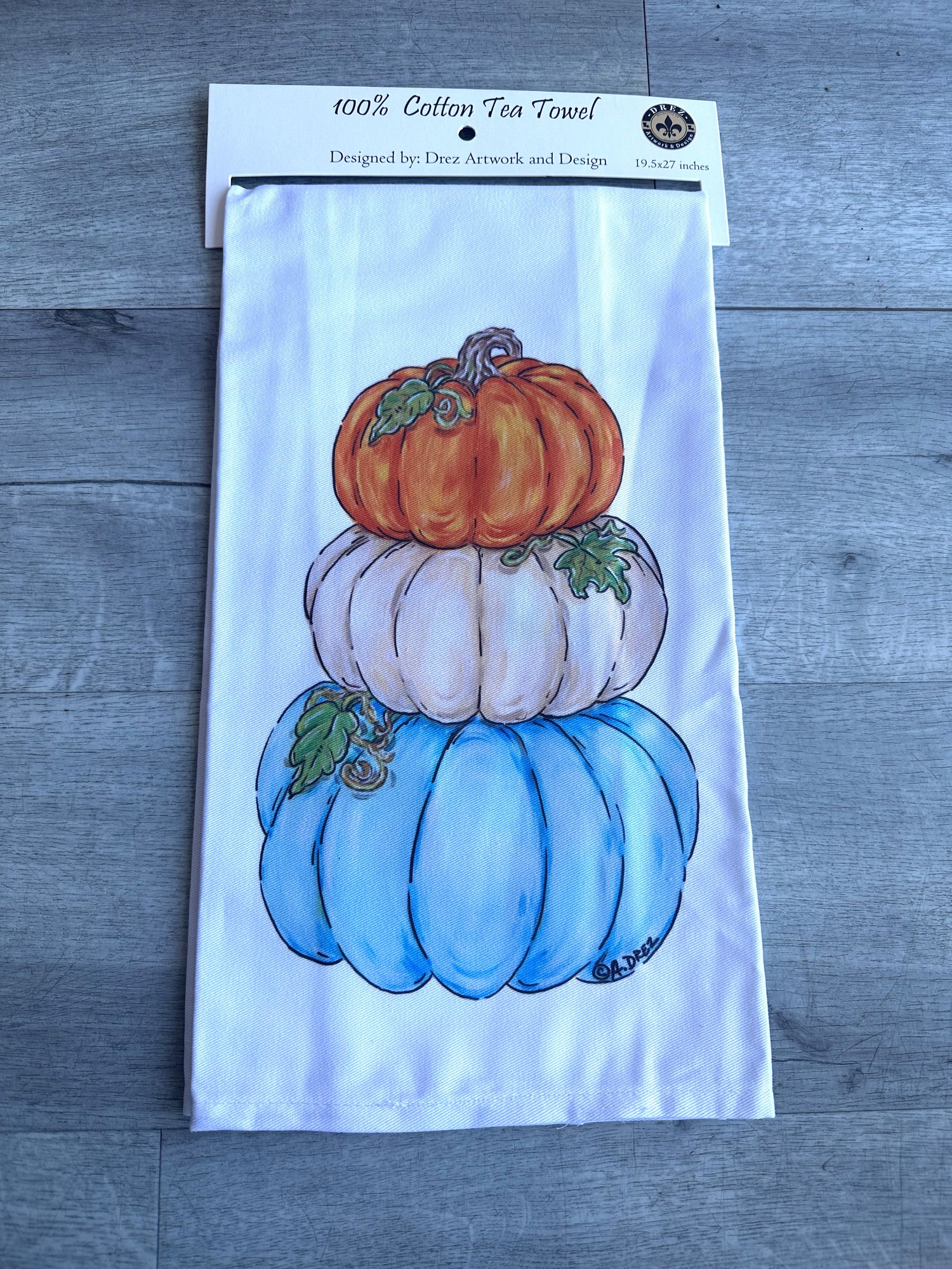 Triple Pumpkin Tea Towel