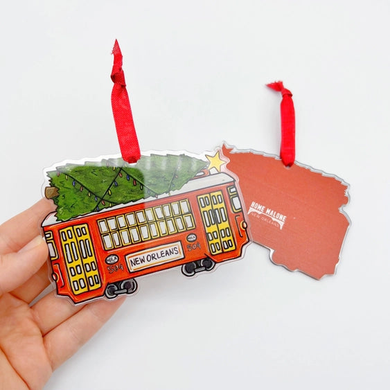 Acrylic Christmas Red Streetcar