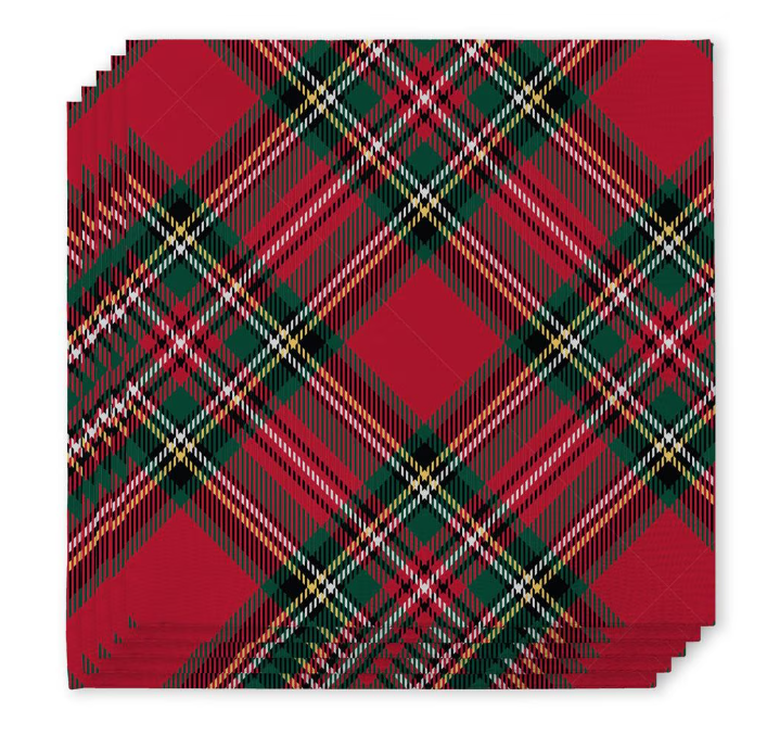 Christmas Plaid Cocktail Napkins