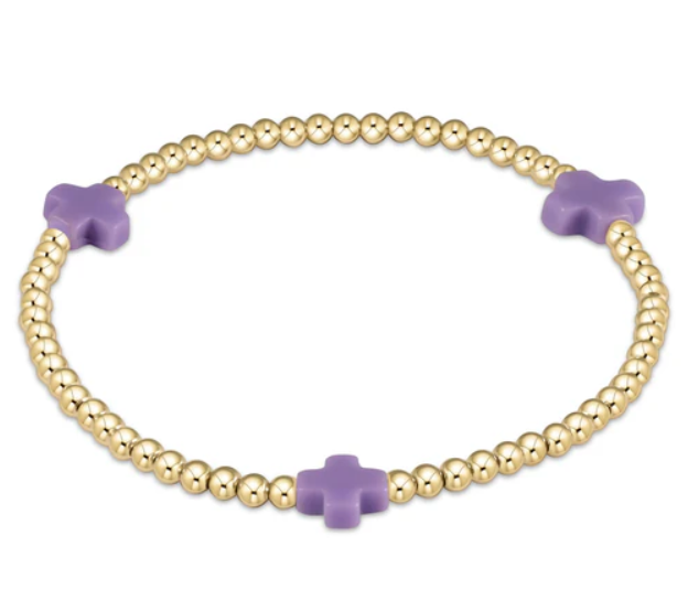 Cross Gold Bead 3mm Bracelet