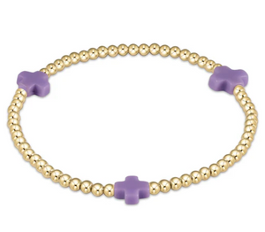 Cross Gold Bead 3mm Bracelet
