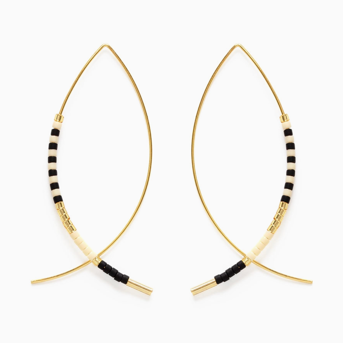Japanese Marquise Threaders Black & Bone