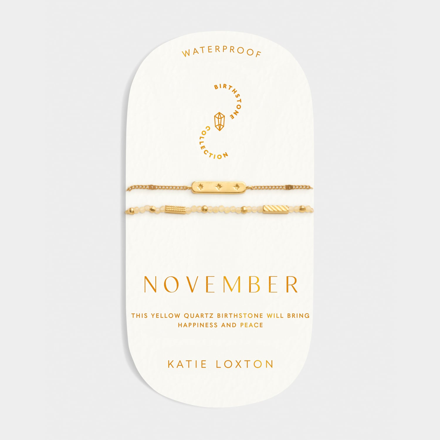 Birthstone Bracelet - November - Yellow Quartz