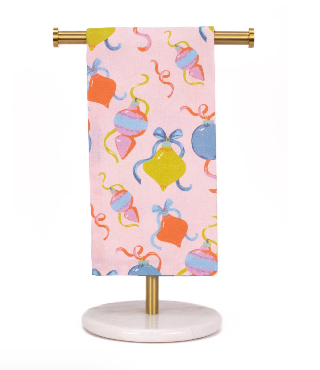 Tinsel Ornament Hand Towel