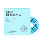 Max Benjamin Acqua Viva car fragrance refill in light blue packaging
