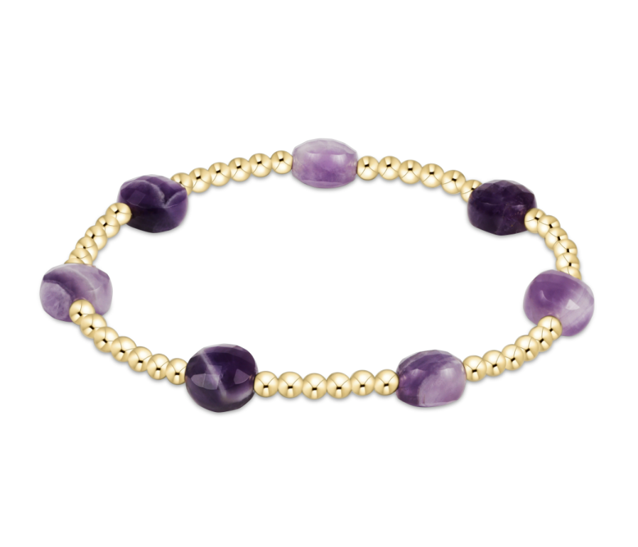 Admire Gold Bead Bracelet 3mm Amethyst