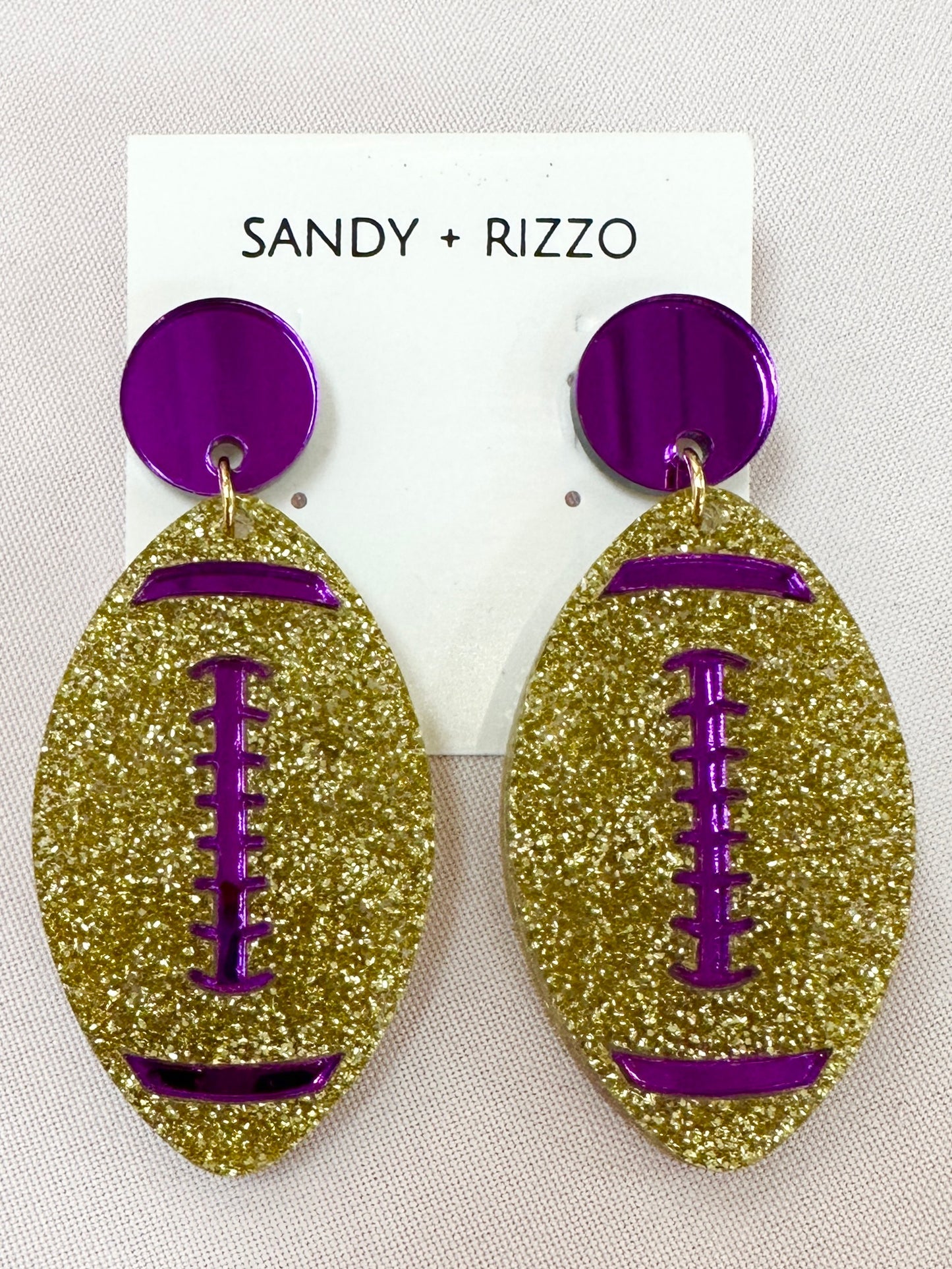 Glitter Football Earring