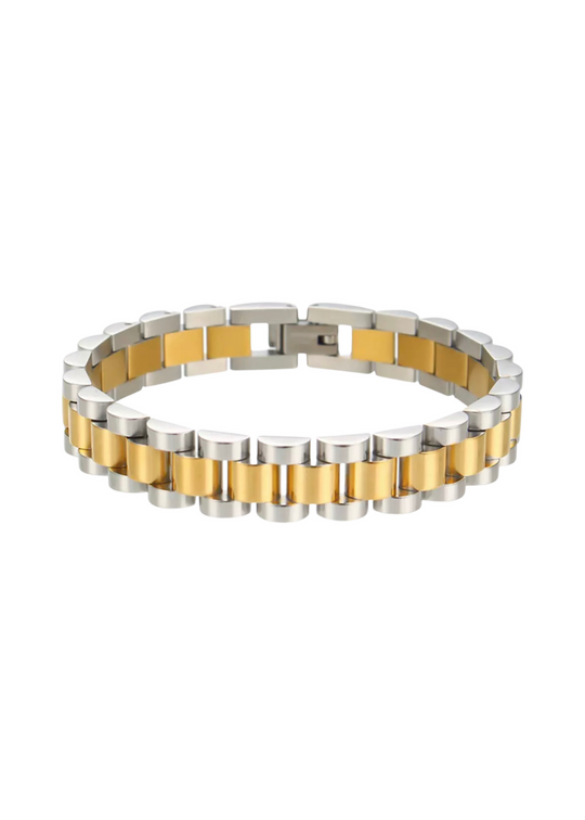 Watch Chain Two Tone Bracelet