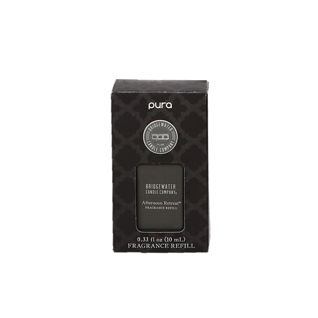 A PURA branded fragrance refill bottle in a black boxed packaging, with the fragrance described as 'Afternoon Retreat'.