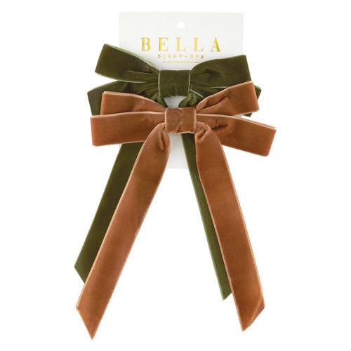 Velvet Bow-Brown/Green