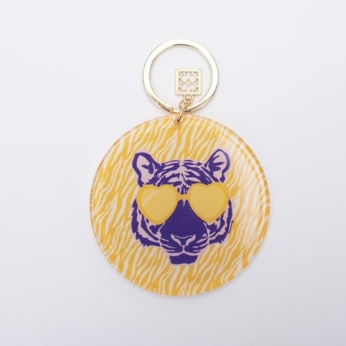 Acrylic Keychains Tiger Stripes Yellow - Phina Shop