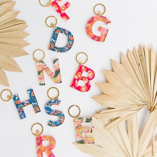 Bold Pattern Initial Keychain (FINAL SALE)