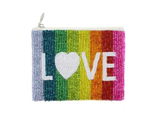Rainbow Stripe "LOVE" Coin Purse