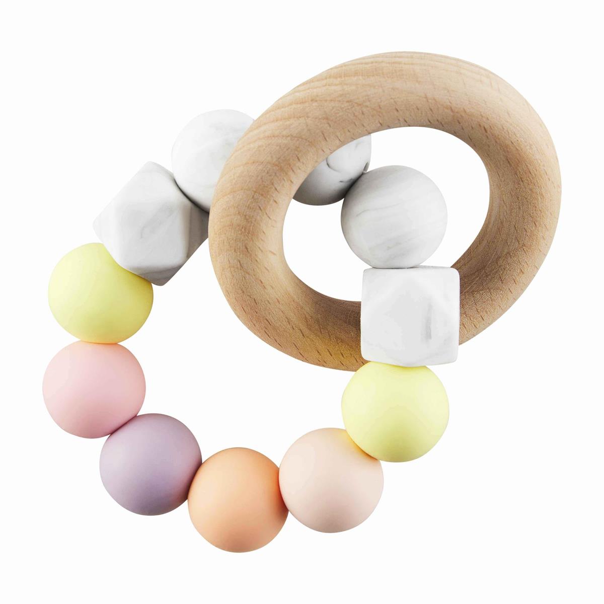 YELLOW SILICONE WOOD TEETHER