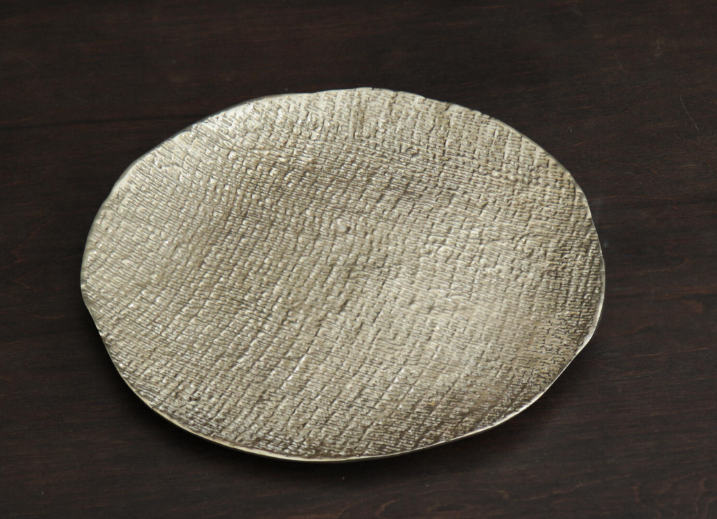 Sierra Modern Tela Med Round Platter Gold