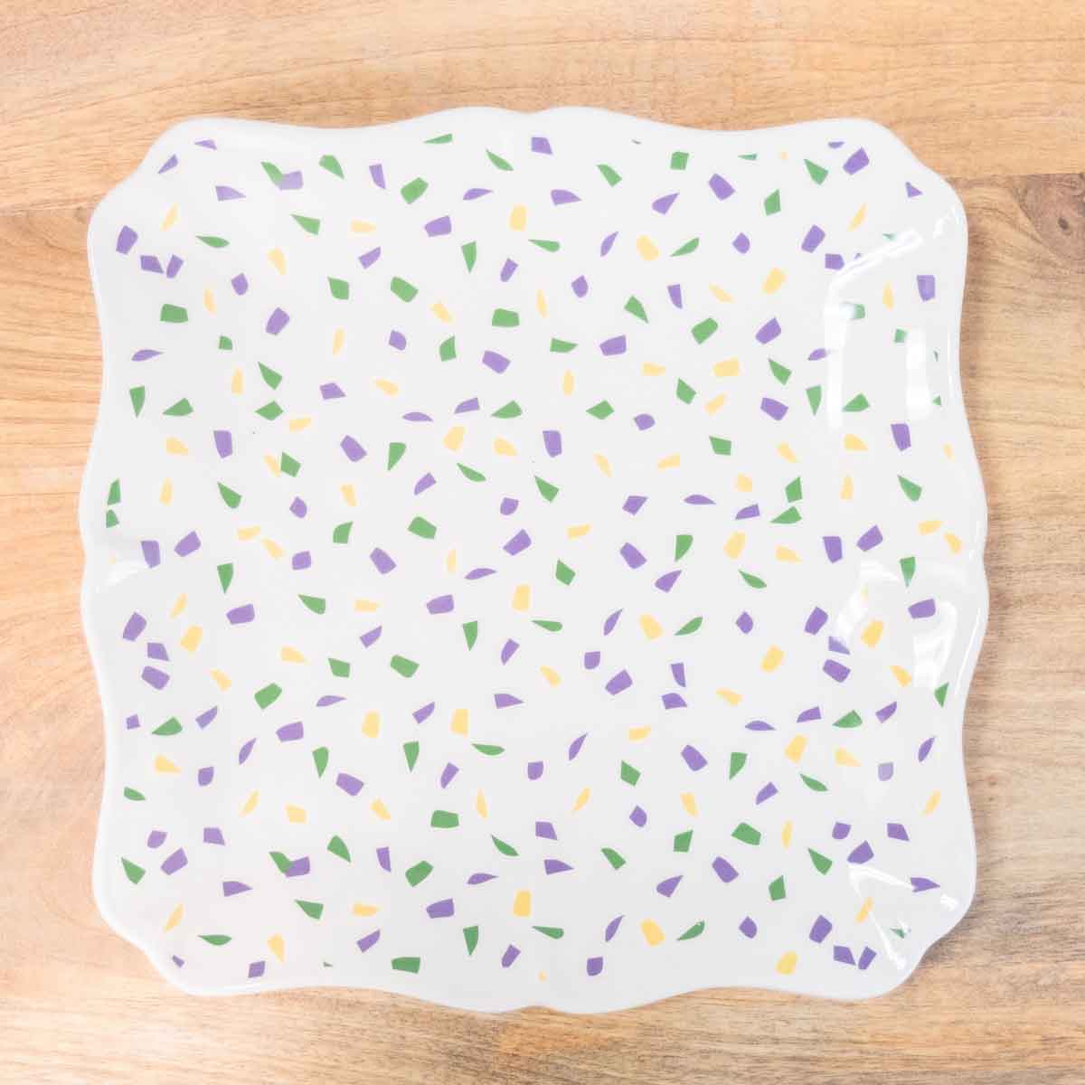 Mardi Gras Confetti Platter 11.5x11.5