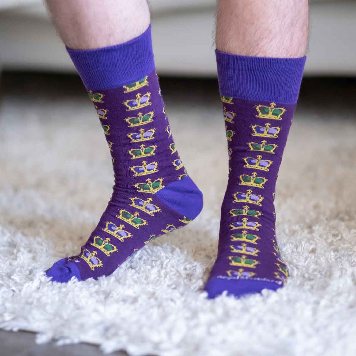 Men Socks - King Crown Mardi Gras